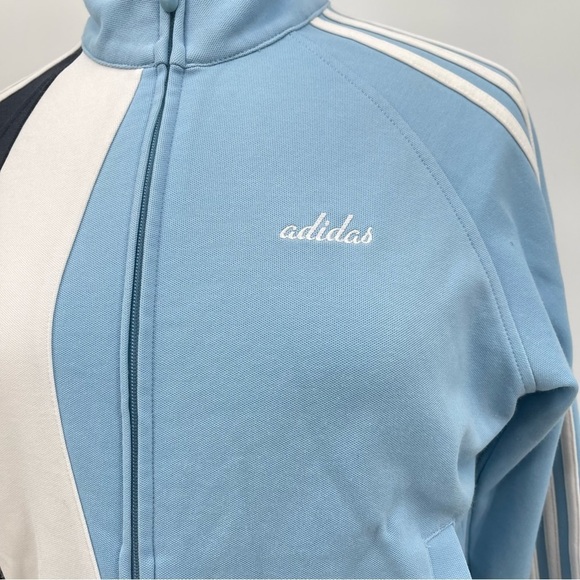 Adidas Blue Track Jacket Size Large FLAWED Adidas Blue Jacket - Picture 3 of 11